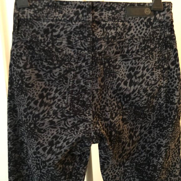 AG FARRAH SKINNY ANKLE HIGH RISE GREY BLACK LEOPARD STRETCH VELVET 25 NWOT - Picture 5 of 13